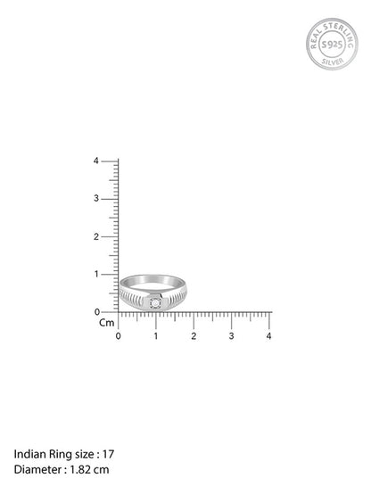 Silver Zirconia Shadow Ring For Him