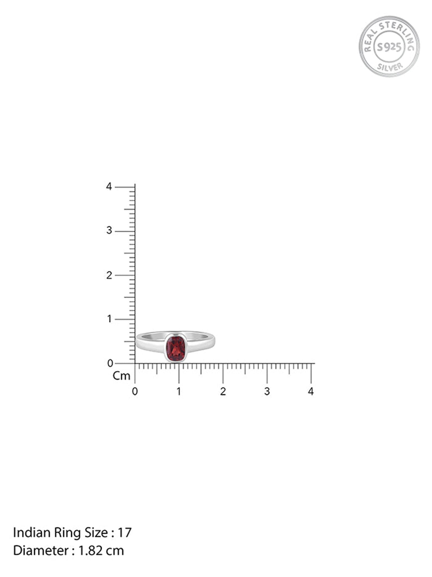 Silver Garnet Squircle Ring For Him