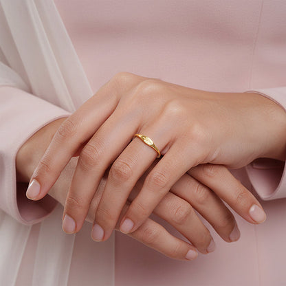 Golden Floral Promise Ring