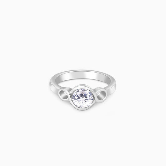 Silver Solitaire Loop Ring