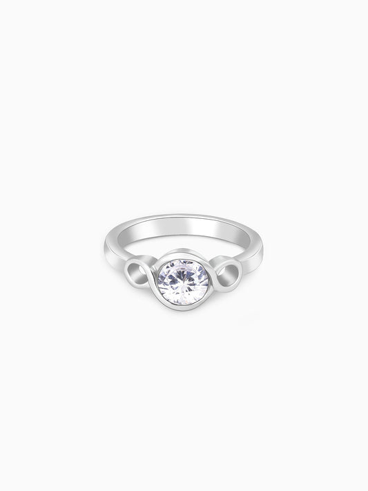 Silver Solitaire Loop Ring