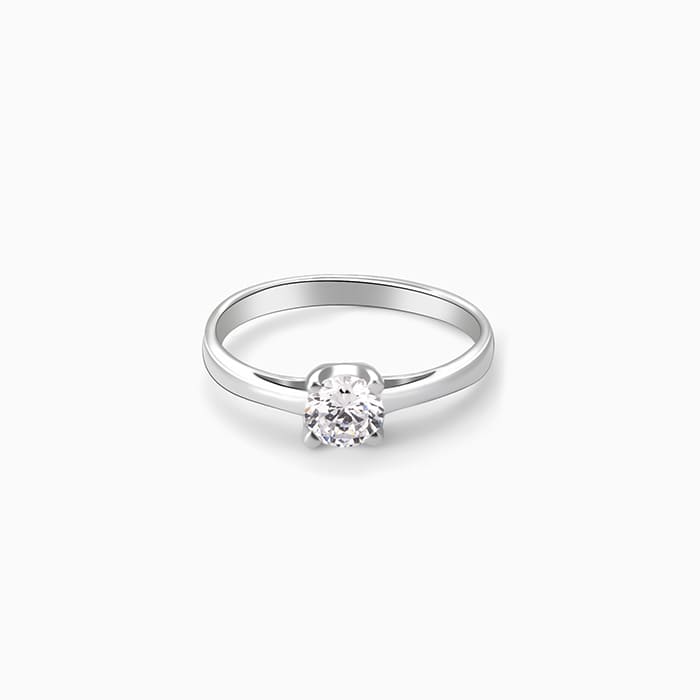 Silver Zircon Trendy Ring