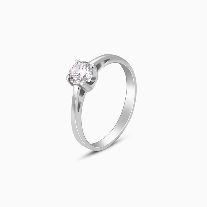 Silver Zircon Trendy Ring