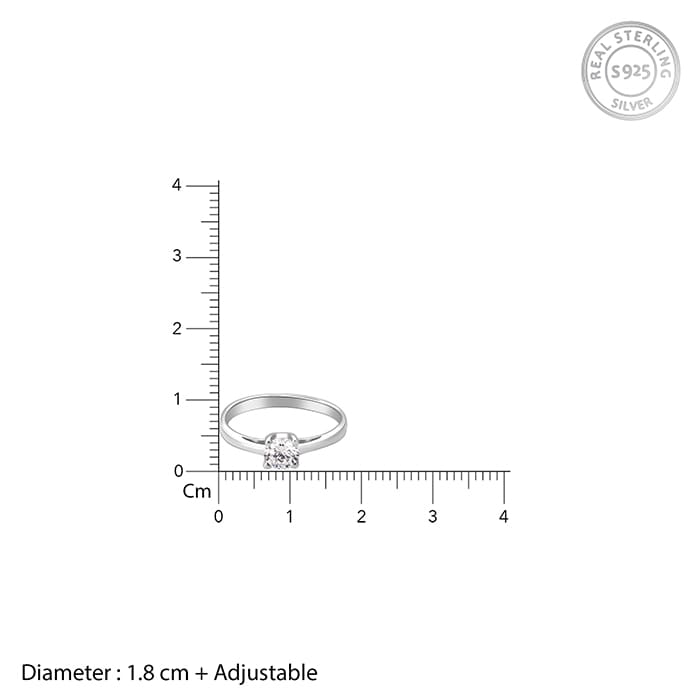 Silver Zircon Trendy Ring