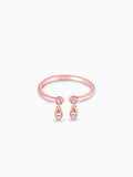 Rose Gold Zircon Quartet Ring