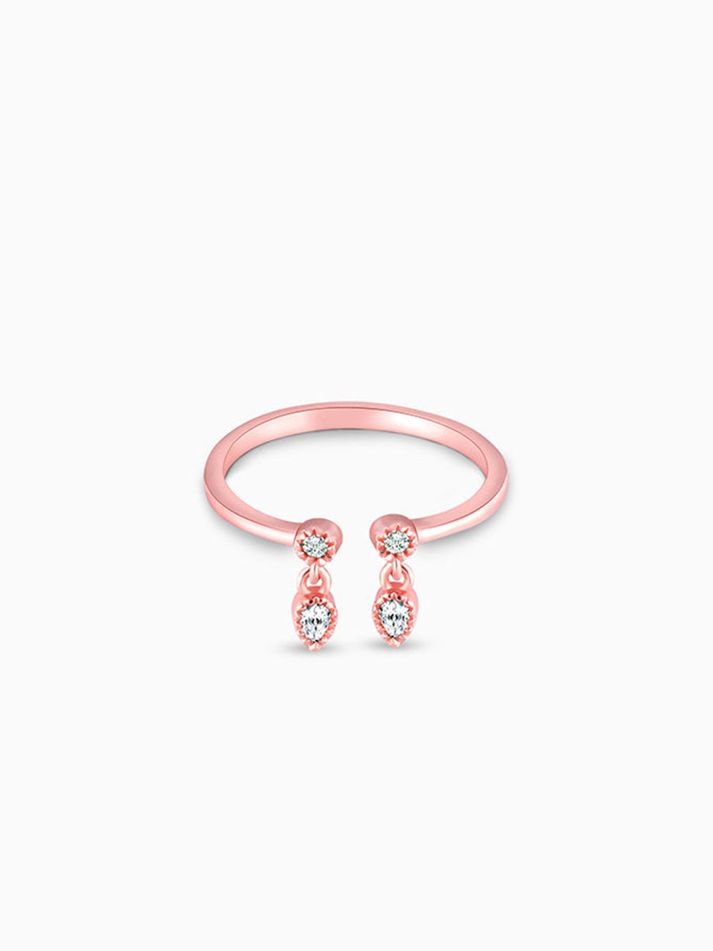 Rose Gold Zircon Quartet Ring