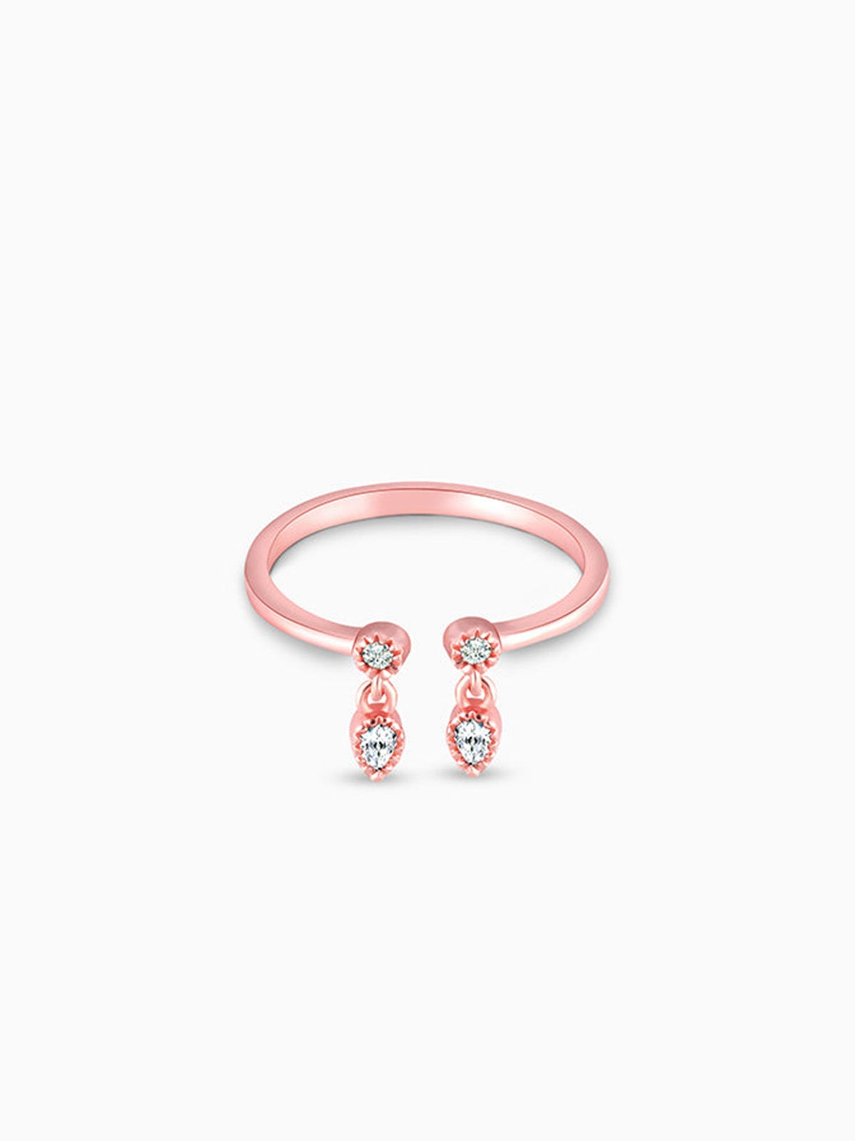 Rose Gold Zircon Quartet Ring