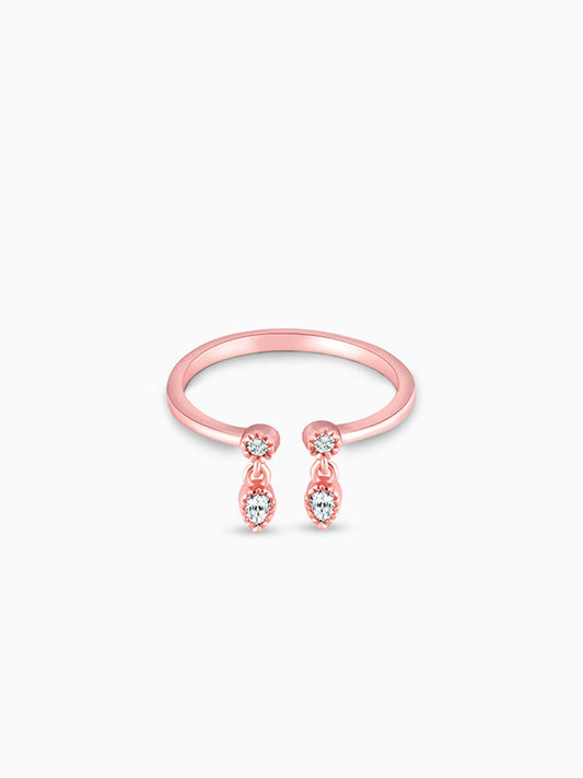 Rose Gold Zircon Quartet Ring