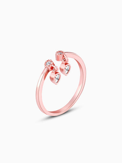 Rose Gold Zircon Quartet Ring
