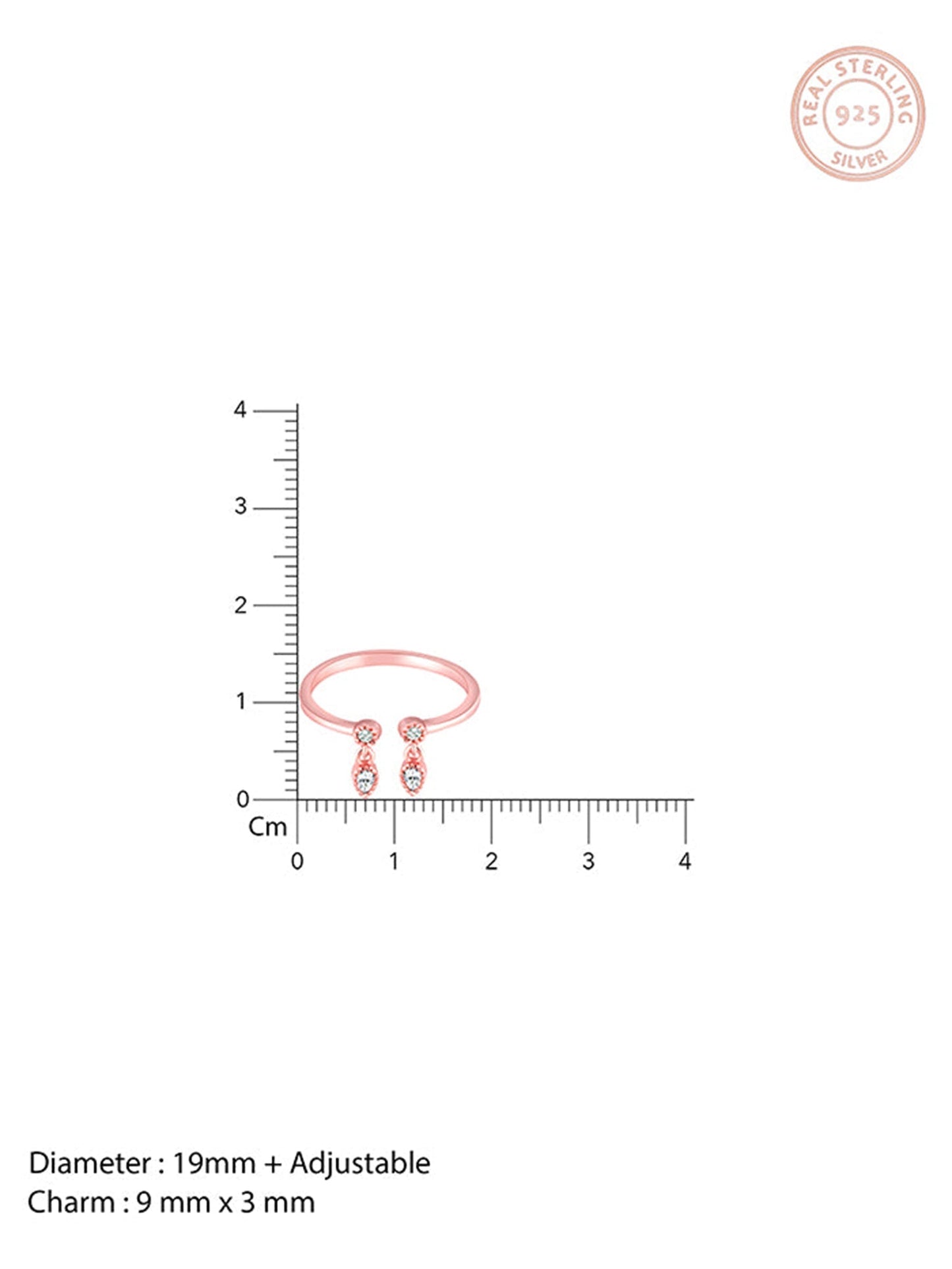 Rose Gold Zircon Quartet Ring