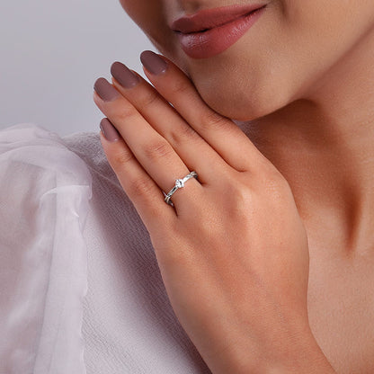 Silver Zircon Love Island Ring