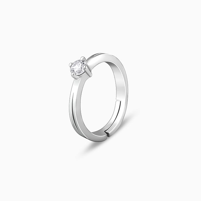 Silver Zircon Love Island Ring