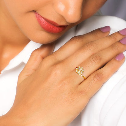 Golden Floral Magic Ring