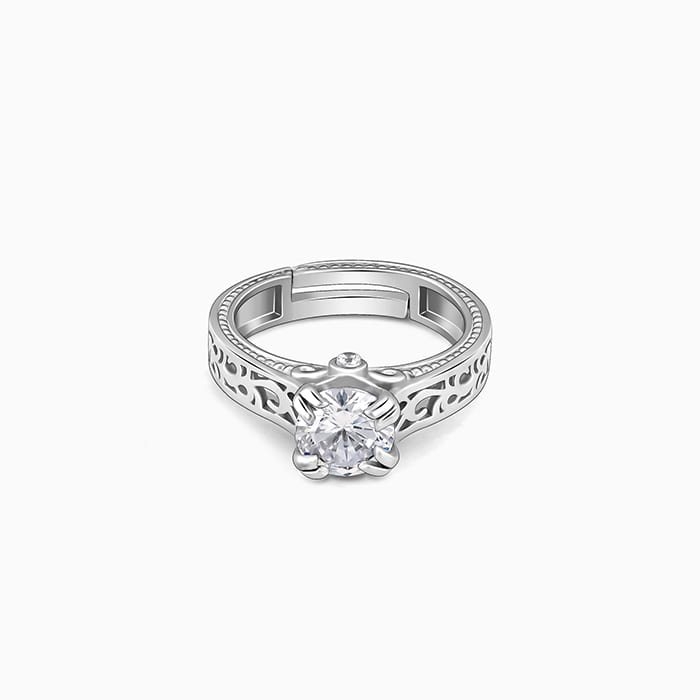 Silver Shine Like A Star Filigree Ring