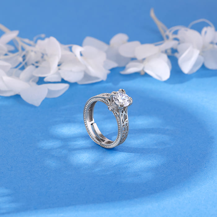 Silver Shine Like A Star Filigree Ring