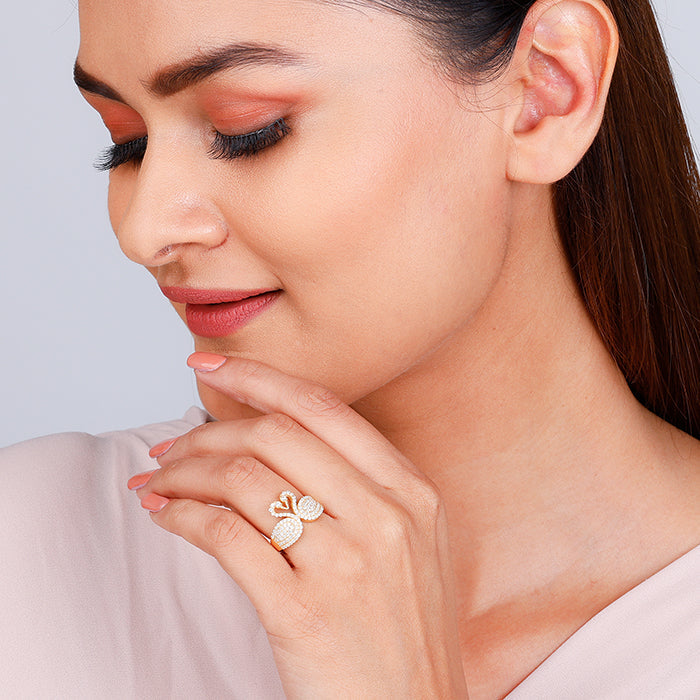Golden Swan Love Ring