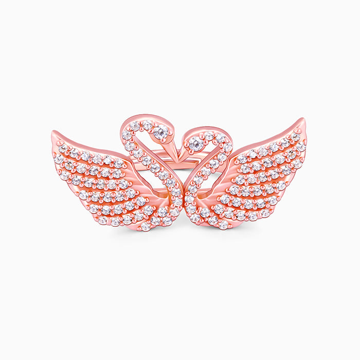Rose Gold Swan Love Ring