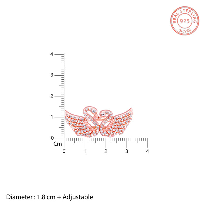 Rose Gold Swan Love Ring