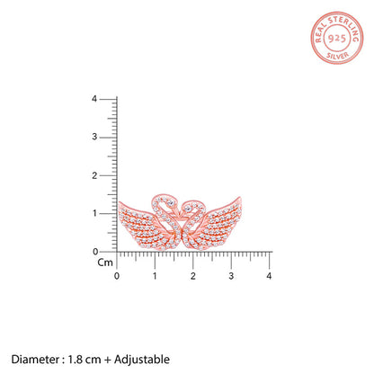 Rose Gold Swan Love Ring