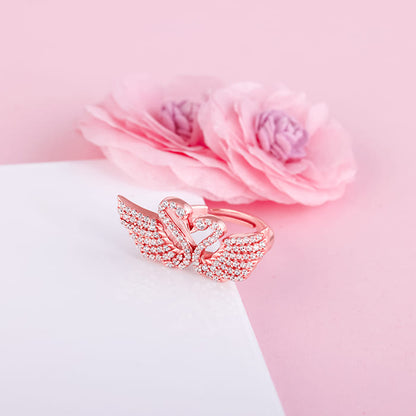 Rose Gold Swan Love Ring