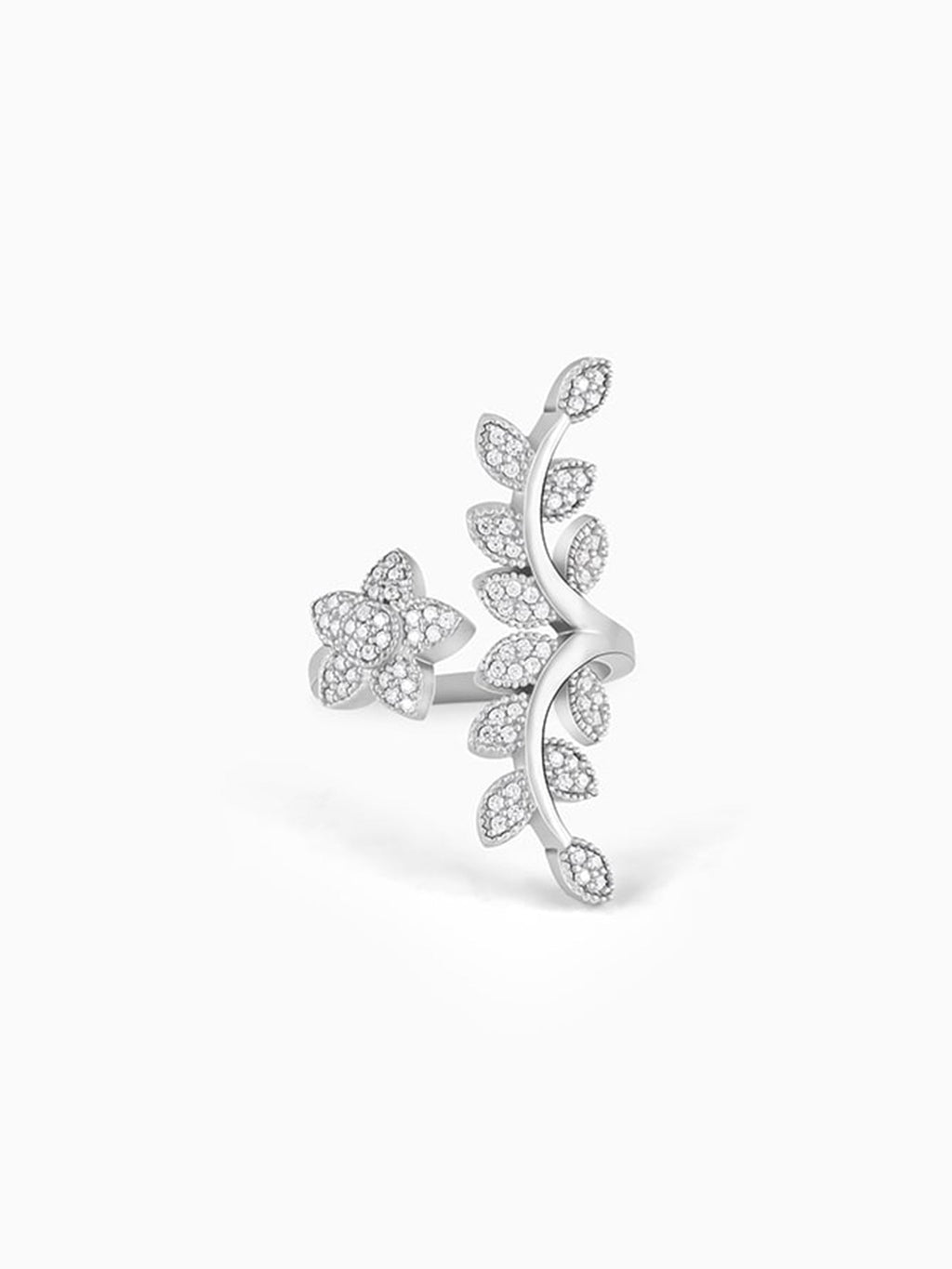 Silver Leaf Statement Ring