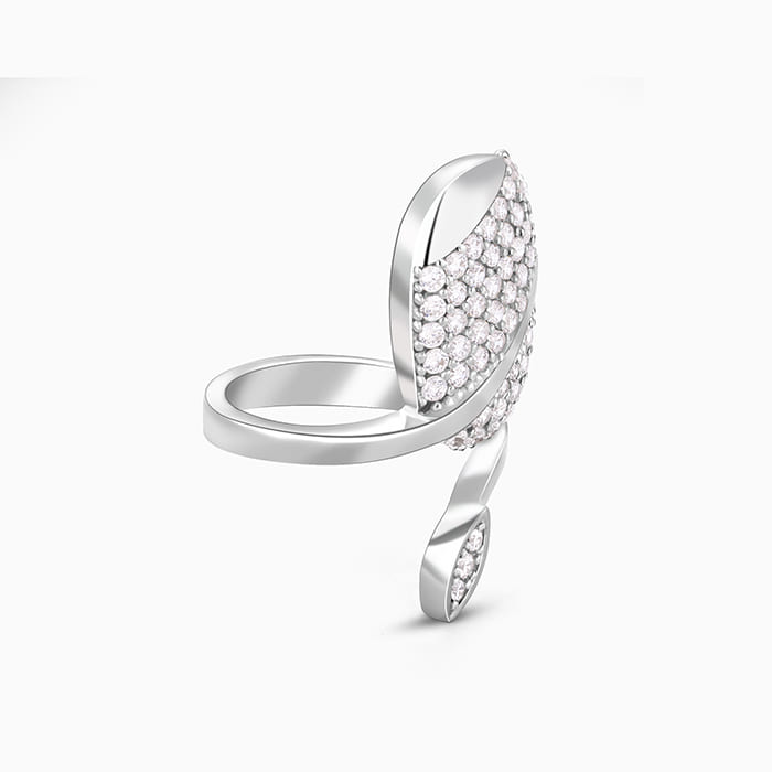 Silver Mystical Snake Nail Ring