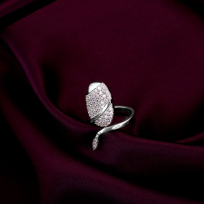 Silver Mystical Snake Nail Ring