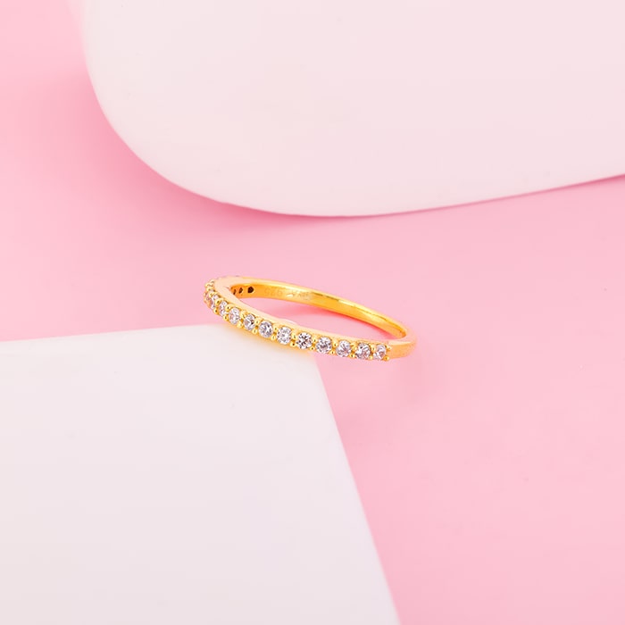 Golden Surrounded By Sparkles Ring