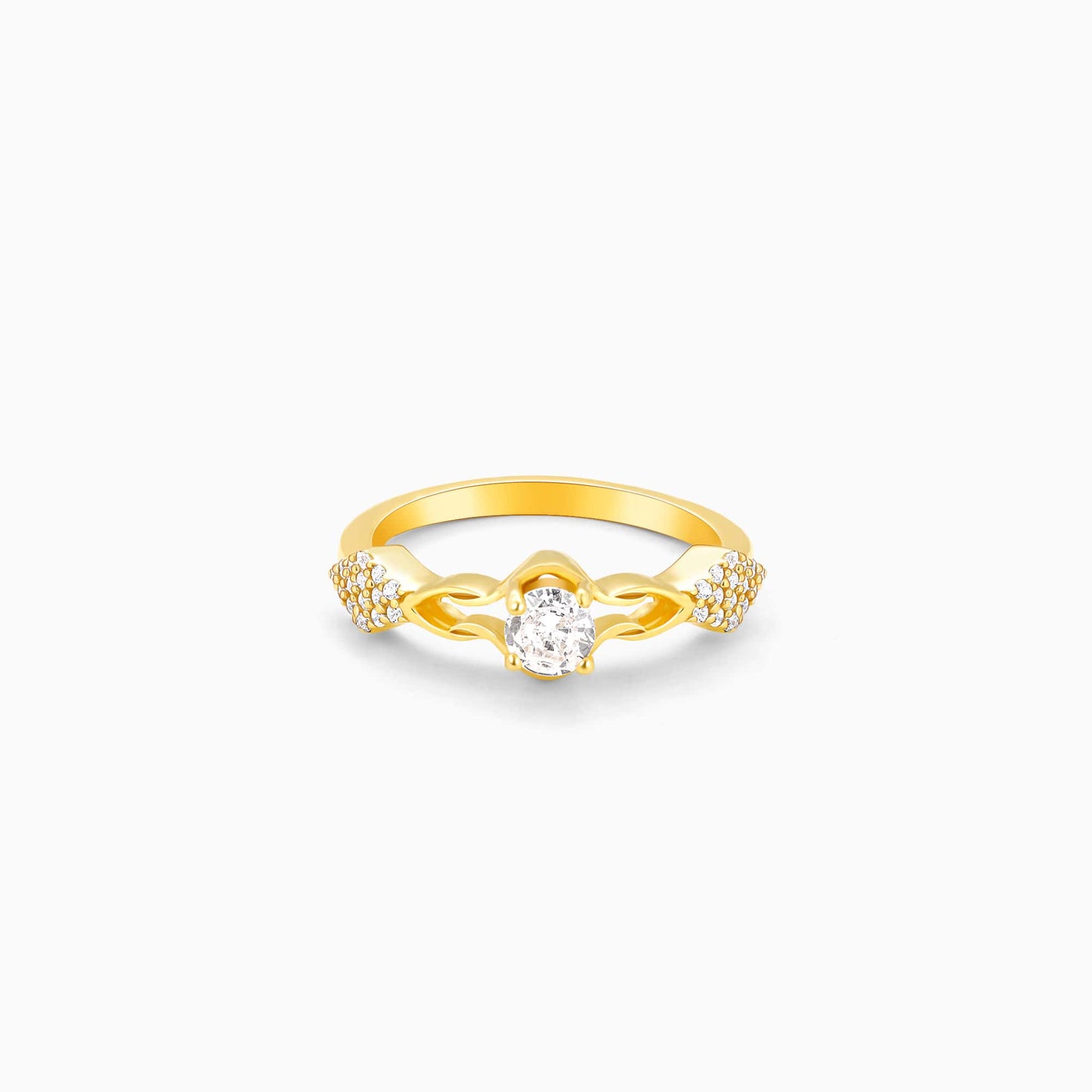 Golden Sparkling Path Ring