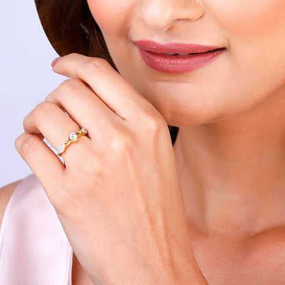 Golden Sparkling Path Ring