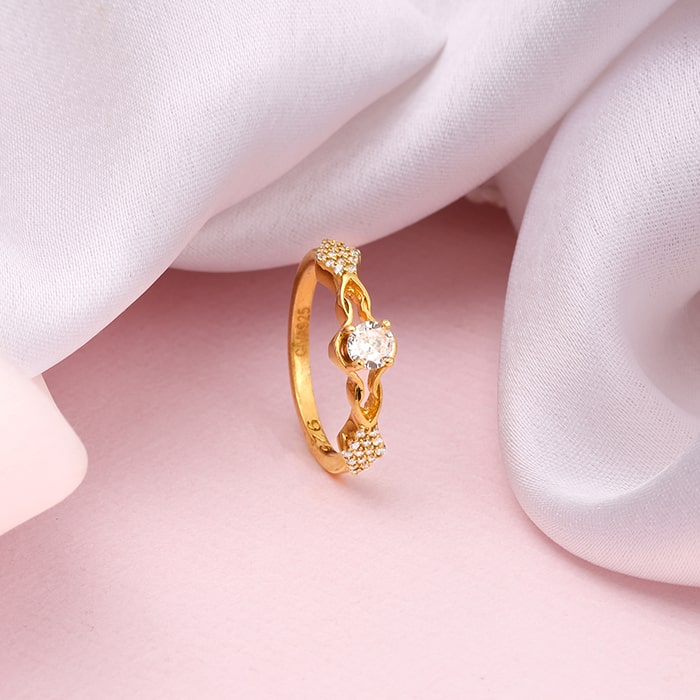 Golden Sparkling Path Ring