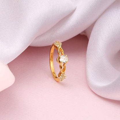 Golden Sparkling Path Ring