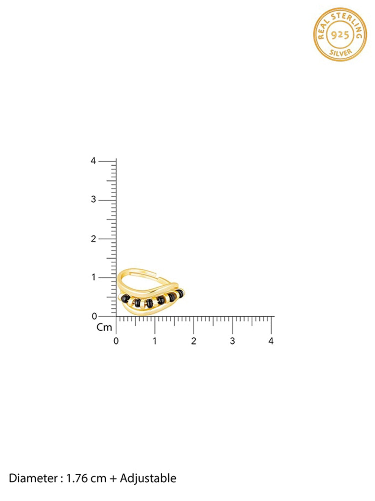Golden Waves of Love Mangalsutra Ring