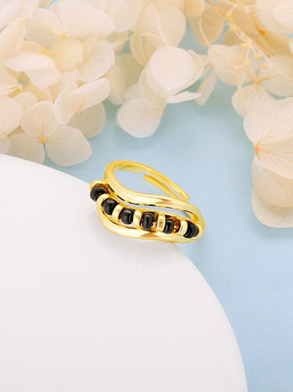 Golden Waves of Love Mangalsutra Ring