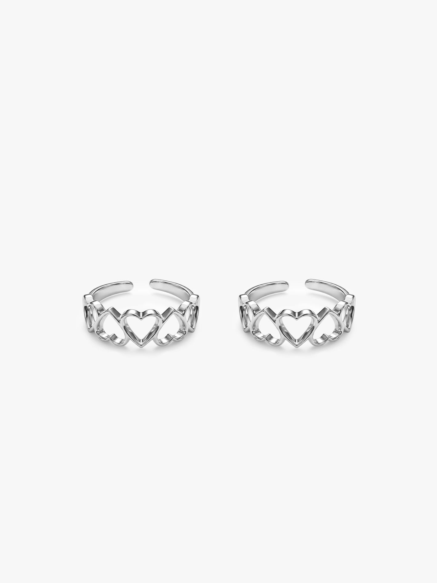 Silver Love's Embrace Toe Rings