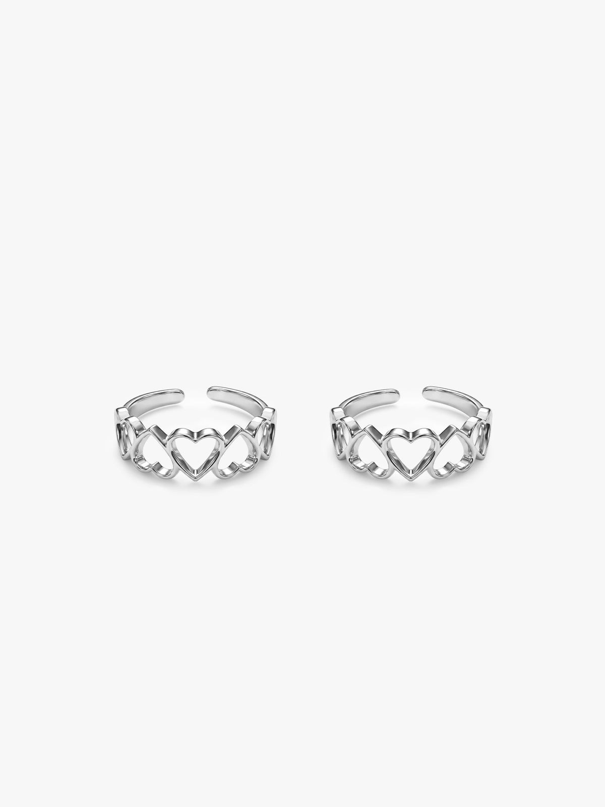 Silver Love's Embrace Toe Rings
