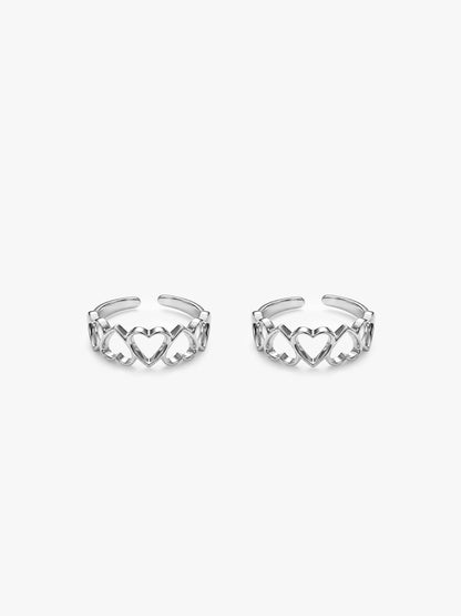Silver Love's Embrace Toe Rings