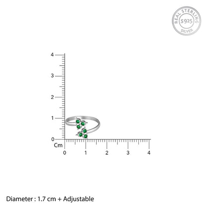 Silver Green Stone Toe Rings