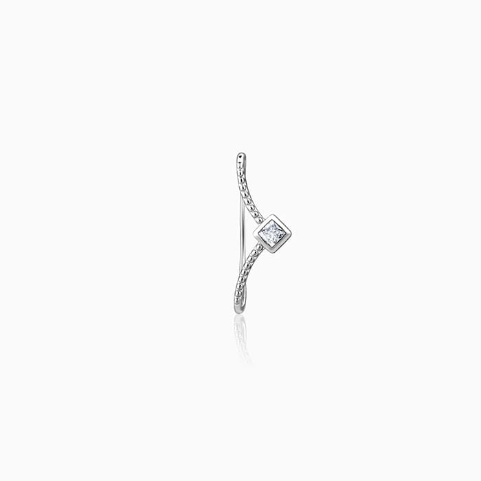 Silver Zircons Watch Charm