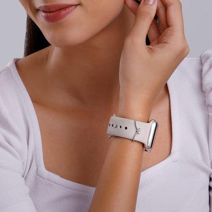 Silver Zircons Watch Charm