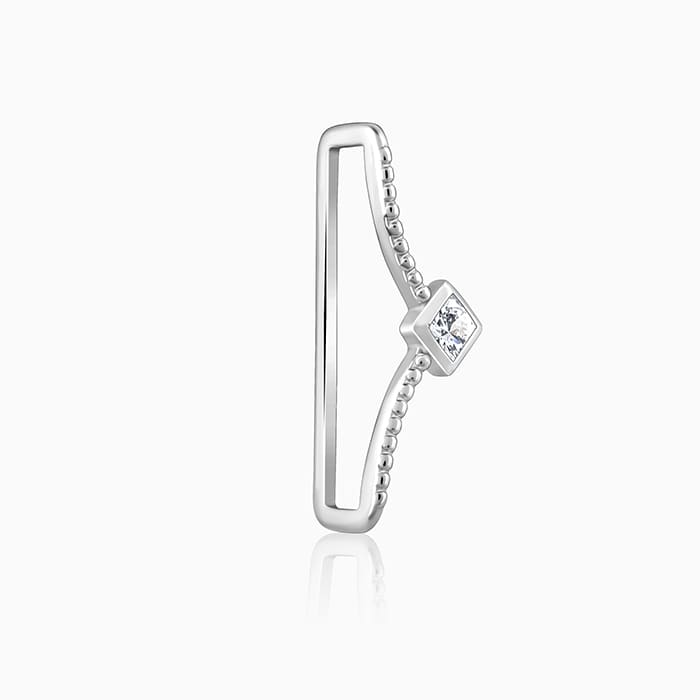 Silver Zircons Watch Charm