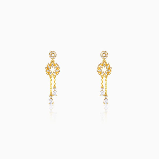 Anushka Sharma Golden Flower Dangling Earrings