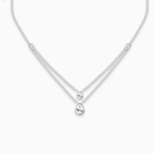 Anushka Sharma Silver Layered Drop necklace