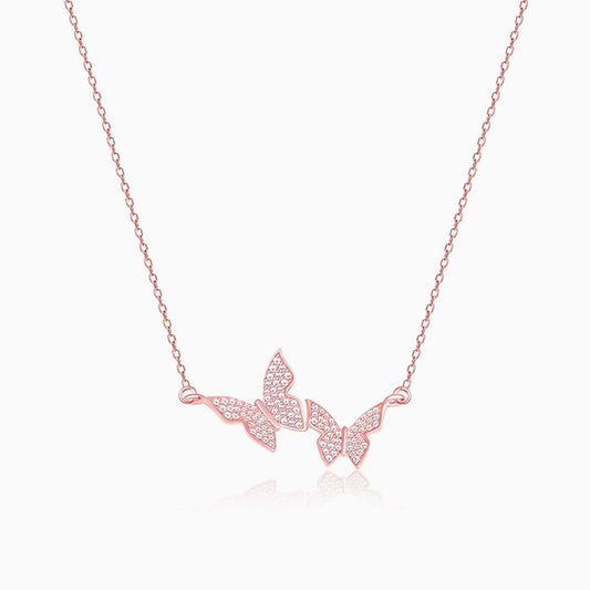 Rose Gold Wavering Wings Necklace