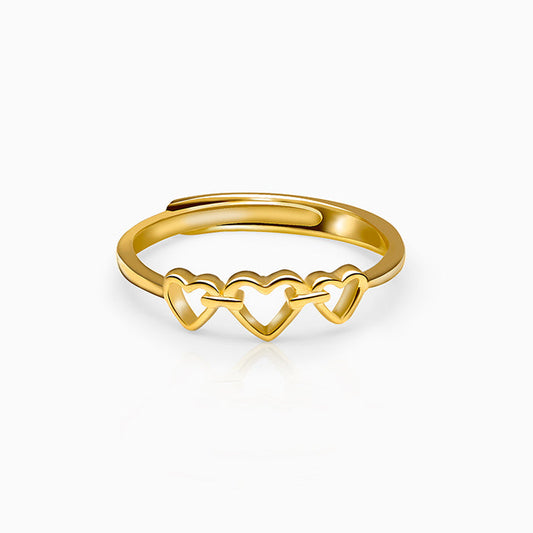 Anushka Sharma Golden Triple Heart Ring